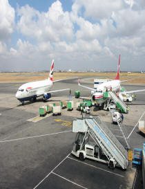 International Airport in Nairobi, Kenya